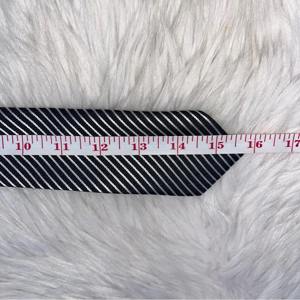 Unbranded Kids Clip On Tie Black & White Striped